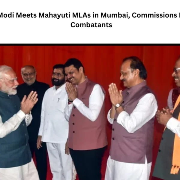 PM Modi Meets Mahayuti MLAs in Mumbai, Commissions Naval Combatants