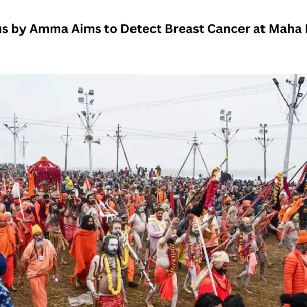 Pink Bus by Amma Aims to Detect Breast Cancer at Maha Kumbh