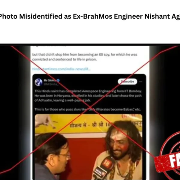 Viral Photo Misidentified as Ex-BrahMos Engineer Nishant Agarwal